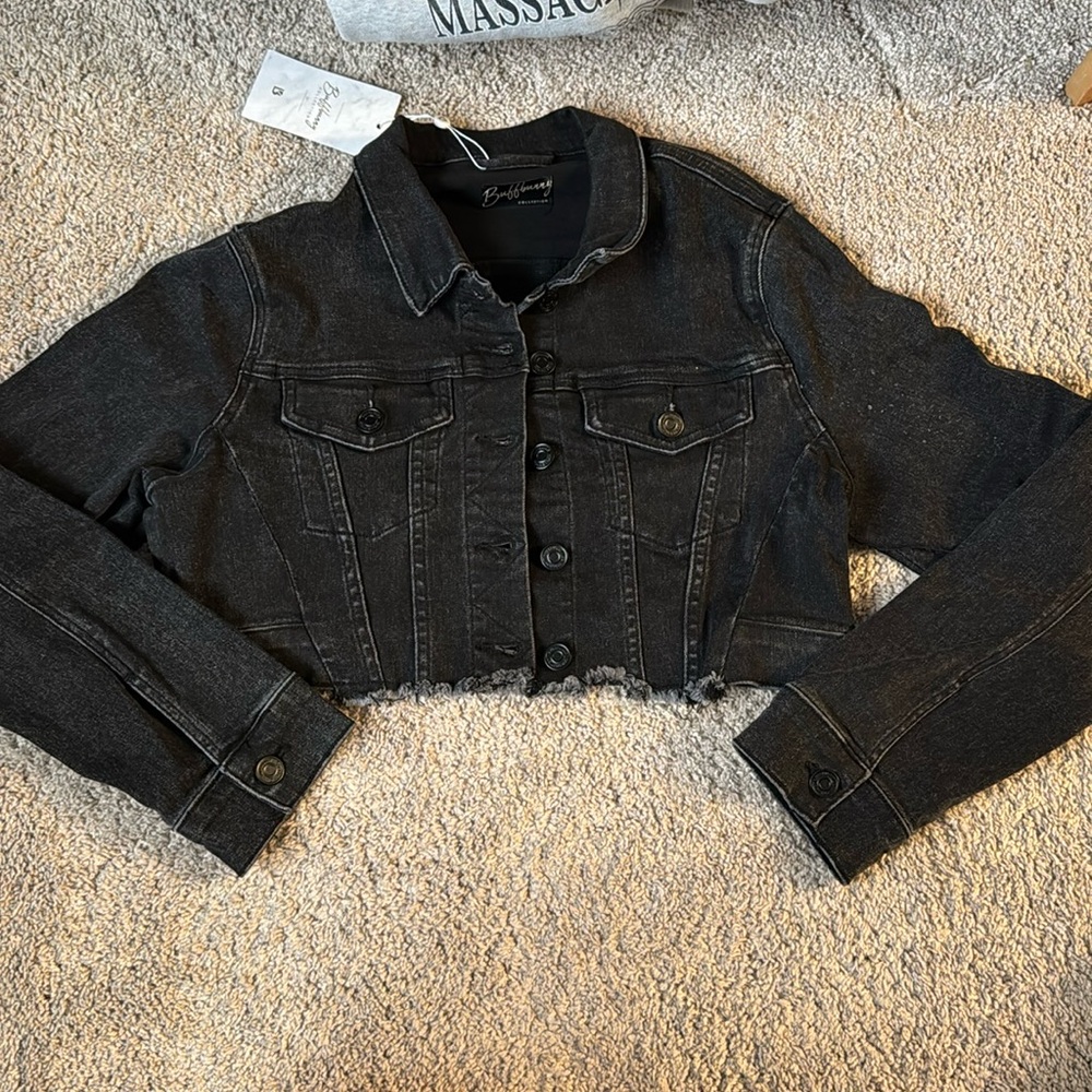 Buffbunny Black Denim Jacket Sz M NWT